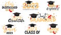 Inspiration and motivation graduation party quotes with graduation cap and scroll of diploma