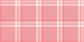 Inspiration seamless fabric vector, throw plaid texture textile. Detailed check tartan background pattern in red and sea shell