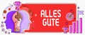 Inspiration showing sign Alles Gute. Business overview german translation all the best for birthday or any occasion Two Royalty Free Stock Photo