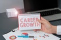 Inspiration showing sign Career Growth. Business overview Development Ambitions Attainment Motivation Progress in