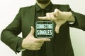 Text sign showing Connecting Singles. Concept meaning online dating site for singles with no hidden fees Presenting New Royalty Free Stock Photo