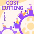 Inspiration showing sign Cost Cutting. Conceptual photo Measures implemented to reduced expenses and improved profit Royalty Free Stock Photo