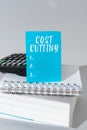 Inspiration showing sign Cost Cutting. Conceptual photo Measures implemented to reduced expenses and improved profit Royalty Free Stock Photo