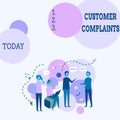 Text caption presenting Customer Complaints. Business idea expression of dissatisfaction on a consumer s is behalf Four