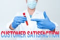 Inspiration showing sign Customer Satisfaction. Business approach Exceed Consumer Expectation Satisfied over services