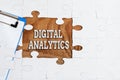 Handwriting text Digital Analytics. Business showcase the analysis of qualitative and quantitative data Building An