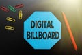 Inspiration showing sign Digital Billboard. Word for billboard that displays digital images for advertising Thinking New