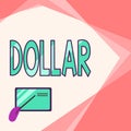 Conceptual caption Dollar. Business approach a piece of paper money worth one dollar Federal Reserve note Card Drawing