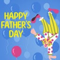 Text sign showing Happy Father's Day. Business idea time of year to celebrate fathers all over the world