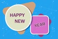 Hand writing sign Happy New Year. Business idea Greeting Celebrating Holiday Fresh Start Best wishes Man With Pen