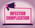 Inspiration showing sign Infection Complication. Concept meaning unwanted reaction resulted from an immunosuppression