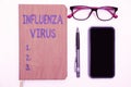 Inspiration showing sign Influenza Virus. Word Written on an infectious disease caused by an influenza virus Multiple