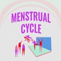 Inspiration showing sign Menstrual Cycle. Business idea monthly cycle of changes in the ovaries and uterus lining Royalty Free Stock Photo