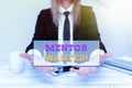Inspiration showing sign Mentor Wanted. Word Written on finding someone who can guide oneself to attain success
