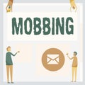 Inspiration showing sign Mobbing. Word for Bulling of individual specially at work Emotional abuse Stress Four