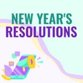 Hand writing sign New Year s is Resolutions. Business showcase Wishlist List of things to accomplish or improve Phone