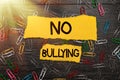 Conceptual caption No Bullying. Internet Concept stop aggressive behavior among children power imbalance Bright New