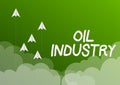 Text showing inspiration Oil Industry. Concept meaning Exploration Extraction Refining Marketing petroleum products