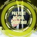 Conceptual caption Prevent School Shooting. Internet Concept actions committed to terminate use of firearms in