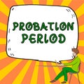 Inspiration showing sign Probation Period. Word for focused and iterative approach to searching out