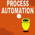 Inspiration showing sign Process Automation. Business idea Transformation Streamlined Robotic To avoid Redundancy