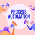 Sign displaying Process Automation. Conceptual photo Transformation Streamlined Robotic To avoid Redundancy People