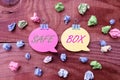 Hand writing sign Safe Box. Business concept A small structure where you can keep important or valuable things Colorful