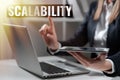 Inspiration showing sign Scalability. Word for capable of being easily expanded or upgraded on demand Royalty Free Stock Photo