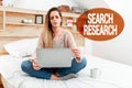 Inspiration showing sign Search Research. Concept meaning creative and systematic work taken to increase knowledge Royalty Free Stock Photo