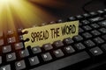 Conceptual caption Spread The Word. Internet Concept share the information or news using social media Programmer Royalty Free Stock Photo