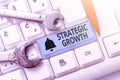 Inspiration showing sign Strategic Growth. Business overview create plan or schedule to increase stocks or improvement