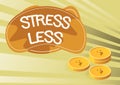 Inspiration showing sign Stress Less. Business showcase Stay away from problems Go out Unwind Meditate Indulge Oneself