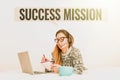 Inspiration showing sign Success Mission. Business concept getting job done in perfect way with no mistakes Task made Royalty Free Stock Photo