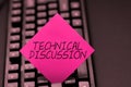 Inspiration showing sign Technical Discussion. Conceptual photo conversation or debate about a specific technical issue Royalty Free Stock Photo