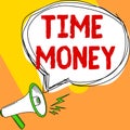 Text caption presenting Time Money. Conceptual photo funds advanced for repayment within a designated period Royalty Free Stock Photo