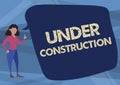 Inspiration showing sign Under Construction. Business showcase building that is unfinished but actively being worked on Royalty Free Stock Photo