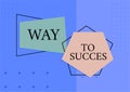 Inspiration showing sign Way To Success. Concept meaning On the right path to be successful achieving goals dreams