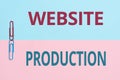 Inspiration showing sign Website Production. Business idea process of creating websites and it s is components Two