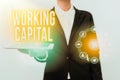 Text showing inspiration Working Capital. Business overview money available to a company for daytoday operations Woman