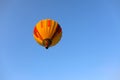 Inspiration or travel background, colorful hot air balloon in blue sky. Balloon with blue sky background launch at festiva. place Royalty Free Stock Photo