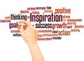 Inspiration word cloud hand writing concept Royalty Free Stock Photo