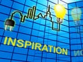 Inspiration Word Indicates Inspire Action 3d Illustration