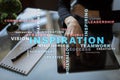 Inspiration words cloud on the virtual screen. Royalty Free Stock Photo