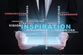 Inspiration words cloud on the virtual screen. Royalty Free Stock Photo