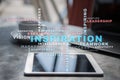 Inspiration words cloud on the virtual screen. Royalty Free Stock Photo