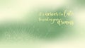 Green and yellow inspirational background image with message about dreams