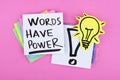 Inspirational business note words have power