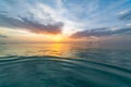 Inspirational calm sea with sunset sky. Meditation ocean and sky background. Colorful horizon over the water Royalty Free Stock Photo