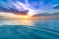 Inspirational calm sea with sunset sky. Meditation ocean and sky background. Colorful horizon over the water Royalty Free Stock Photo