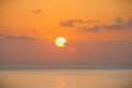 Inspirational calm sea with sunset sky. Meditation ocean and sky background. Colorful horizon over the water. Royalty Free Stock Photo